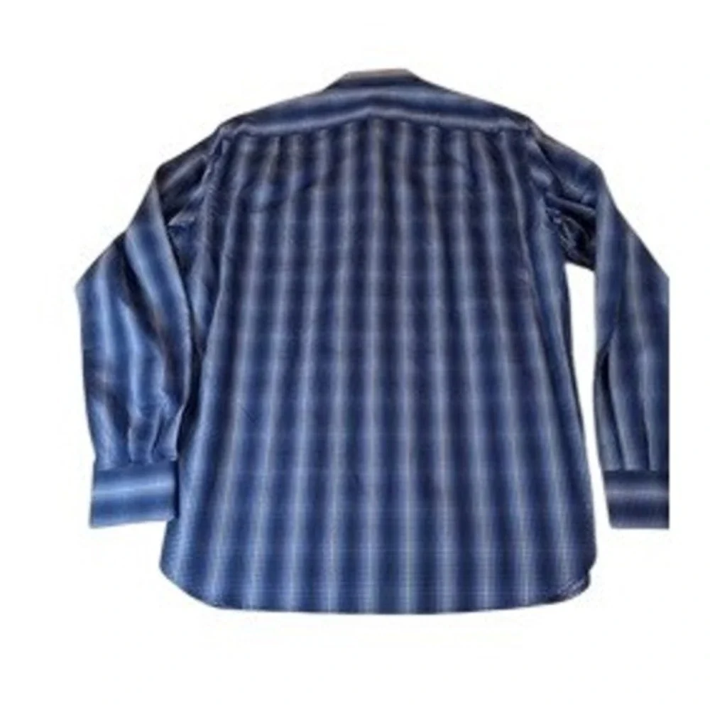 Hammer Made‎ Men's Blue square Patterned Long Sleeve Dress Shirt Size 42 16.5